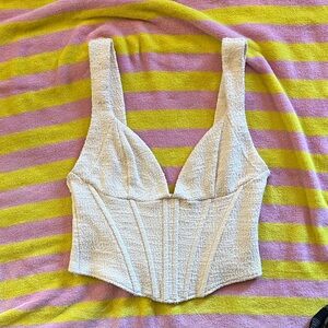 Zara Cream Textured Top